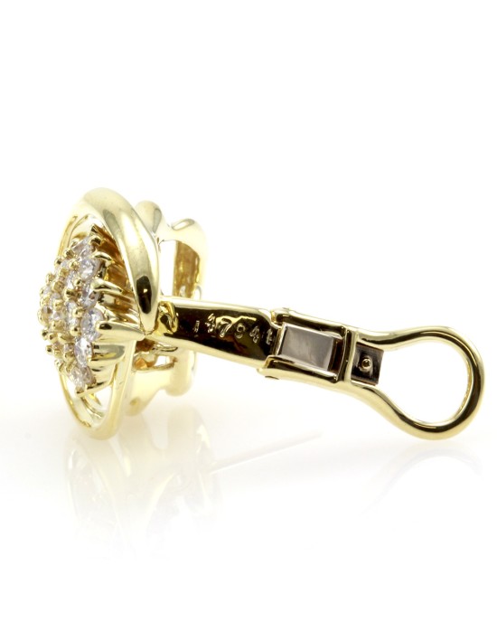 Jose Hess Diamond Cluster Gold Earrings
